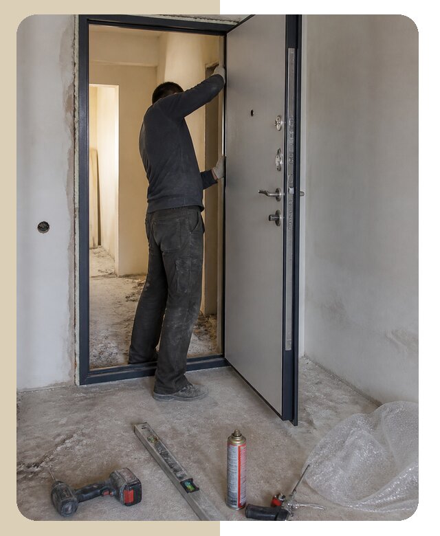 Профессиональная установка входной металлической двери в Казани